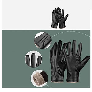Protective Leather <b>Gloves</b> for Outdoor <b>Winter</b> Wear Premium Genuine Leather Work <b>Gloves</b> For <b>Men</b> Heavy Duty Cowhide Leather Safety - Product Image 3