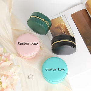 Personalized Customized Logo Hot Selling High Quality PU Leather Zipper Closure Travel Necklace Earring Ring Jewelry Storage <b>Box</b> - Product Image 5