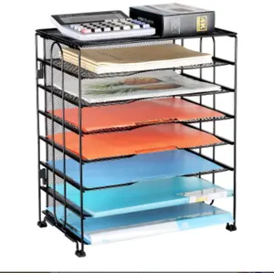 Bureau Organizer 7 Tier Mesh Brief Trays Bestand Papier Lade Organizer Schroeven Gratis Ontwerp Metalen Standaard