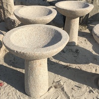 Grès rond, pierre à oiseaux, granit jaune, gris, blanc, marbre, noir, jardin extérieur
