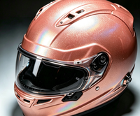 Revêtement pour casque de moto de course GUANZUN, rouge corail, holographique arc-en-ciel, paillettes métalliques brillantes, haute brillance, durée de vie 36 mois