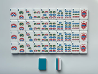 Jeu de Mahjong en Acrylique Thème Sports d'Hiver Ski, 160 Pièces, Mahjong Américain Personnalisé, Cadeau Original