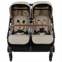 Poussette double pliable portable, poussette double à 4 roues, légère, pliage à une main, métal et tissu, poussette/berceau pour bébé de 0 à 36 mois
