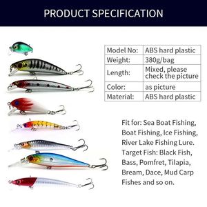 Venta al por mayor Mixed <span class=keywords><strong>Fish</strong></span> Kit Minnow Wobblers Crankbait Hard <span class=keywords><strong>Bait</strong></span> Tackle <span class=keywords><strong>Artificial</strong></span> Pesca Señuelo <span class=keywords><strong>Set</strong></span> - Product Image 2