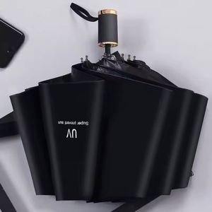 Custom <b>Automatic</b> Open and Close Three Folding <b>Umbrella</b> 3 Fold Lightweight With Logo - Product Image 3