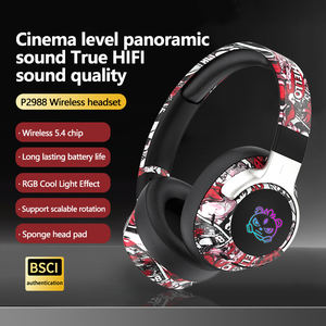 Casque d'écoute sans fil BT 5.4 léger avec motif camouflage graffiti, son surround 3D pour jeux, musique, adolescents - Product Image 2