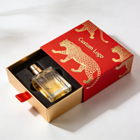 Boîte cadeau de luxe vide pour parfum et bougie, en papier artisanal de haute qualité, couleur rouge, avec logo personnalisé, dorure à chaud, boîtes rigides OEM