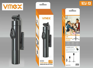 Bastone selfie wireless Vmex con altezza di 1,3 m, ruotabile, per cellulare - Product Image 1