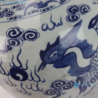 Vase en porcelaine artisanal RZOY47-A de Jingdezhen, motif dragon et phénix bleu et blanc, écologique, pour la décoration intérieure
