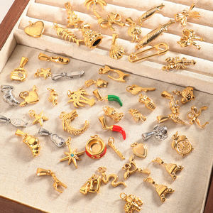 Minimalista Diy COLLAR COLGANTE 18K chapado en oro impermeable corazón pajarita encanto serpiente pez langosta Chile dragón encanto colgante - Product Image 1