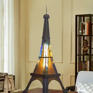 埃菲尔铁塔装饰台灯蒂芙尼彩色玻璃家用台灯
