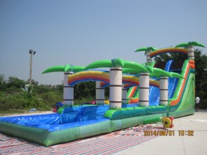 Tobogán Acuático Inflable de PVC con Forma de Palmera para Niños, Alquiler Comercial para Fiestas al Aire Libre - Product Image 3