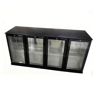 Enfriador de Bebidas de Cerveza de Cuatro Zonas, 4 Puertas de Vidrio, Control Digital, Sin <span class=keywords><strong>Escarcha</strong></span>, el Mejor Enfriador de Barra Trasero Integrado Negro con Estantes Ajustables - Product Image 5