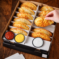 Boîte à empanadas personnalisée pour plats à emporter d'Amérique latine avec compartiment pour sauce, emballage en papier kraft, conteneur, cajas, empaques para empanada