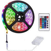 Bande LED à piles 1m 2m 3m 4m 5m Bande LED RGB alimentée par piles avec télécommande