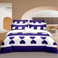 Vente en Gros Ensemble de Draps de Lit Trois Places Housse de Drap 100% Polyester Taille King avec Taies d'Oreiller