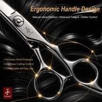 Ciseaux de barbier professionnels en acier inoxydable VG10 pour gauchers GB-60A YONGHE