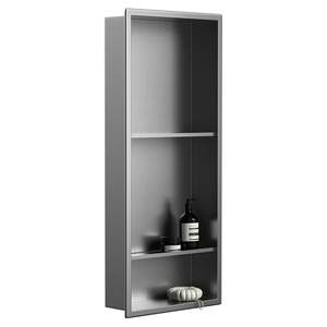 Niche Produit 304 Acier Inoxydable gunmetal <span class=keywords><strong>noir</strong></span> Double Étagères Maison <span class=keywords><strong>Wc</strong></span> Parfum Armaf Niche De Bijoux Chiens Salle De Bains Niche - Product Image 1
