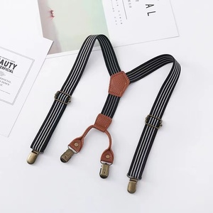 Cinturones ajustables de tela para niños-Tirantes de traje con pajarita para niños - Product Image 5