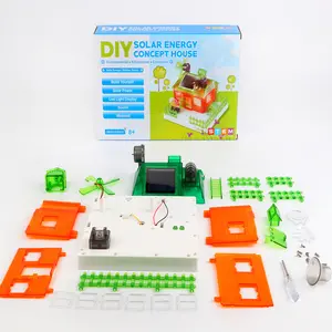 Solar energy <span class=keywords><strong>concept</strong></span> house <span class=keywords><strong>Kids</strong></span> house building block STEM building toys giocattoli educativi motorizzati per bambini con So - Product Image 1