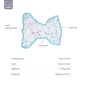 Elinfant Professional Mini couvre-<span class=keywords><strong>couche</strong></span> en tissu taille unique imperméable à l'eau imprimé <span class=keywords><strong>couche</strong></span> pour bébé livraison rapide emballé dans un sac - Product Image 2