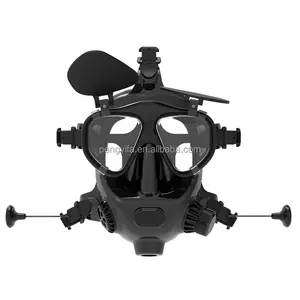 Masker Wajah penuh selam Scuba, perlindungan UV silikon masker selam menombak ikan masker Snorkeling