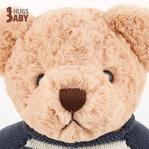 Peluche ours en polyester pour bébé, avec pull et badge amovibles, pour 0-24 mois - Product Image 3
