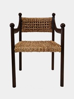 Fauteuil en bois massif tissé en rotin médiéval d'art design B & B Chaise de loisirs