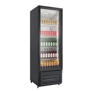 Nevera vertical de alta calidad con puerta de cristal, congelador para cerveza y bebidas con luz led, refrigerador para bebidas