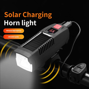 Lampe de vélo solaire rechargeable par USB, photosensible, étanche, avec haut-parleur et klaxon, <span class=keywords><strong>pour</strong></span> VTT et utilisation en extérieur - Product Image 4