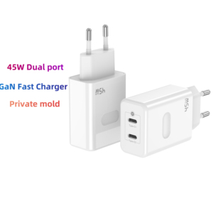 Adaptador USB <span class=keywords><strong>DQS</strong></span> de 45W, carga rápida GaN ignífuga, cargador de pared de 45W, puerto dual PD tipo C, enchufe de EE. UU./UE disponible ambos - Product Image 1