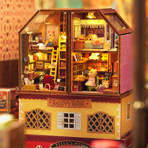 Kit de maison de poupée en bois <span class=keywords><strong>3D</strong></span> certifié CE CPC, modèle miniature de maison de campagne, puzzle en bois, fournisseur unique OEM ODM - Product Image 3