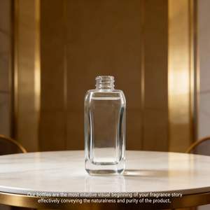 Nuevo Frasco de Perfume Cuadrado con Tapa de Rosca, 45 ml, Vacío, de Lujo, Transparente, con Base Gruesa y Pulverizador - Product Image 4