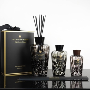Set Botol <span class=keywords><strong>Reed</strong></span> <span class=keywords><strong>Diffuser</strong></span> Kaca Motif Leopard Elegan, Hadiah Aromaterapi Mewah untuk Rumah dan Hotel 500ml 1000ml 2000ml - Product Image 2