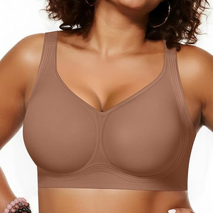 Sujetadores inalámbricos de gel ultrafinos para mujer, tallas grandes, con soporte, sin costuras, cobertura total, push-up, cómodos, sin aros, tipo camiseta - Product Image 2