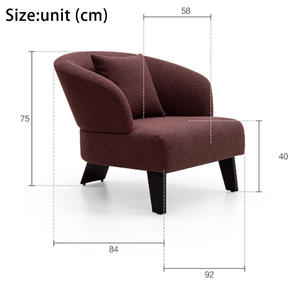 Fauteuil de détente de style nordique, design luxueux, en tissu ou en cuir, structure métallique, pour usage domestique, adulte, moderne, fauteuil simple, super confortable - Product Image 6