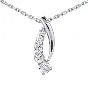 Custom 0.50ct Echte Diamant 5 Steen Journey Hanger 14K Gold Diamond Kettingen