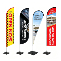 Drapeau de plage personnalisé en polyester, bannière publicitaire extérieure imprimée numériquement, drapeau d'affichage pour événements et promotion en magasin