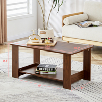 Table basse Aibike moderne vintage rustique marron, durable, écologique, en bois, avec panneau de rangement à plusieurs niveaux, pour salon, plateau en MDF 1