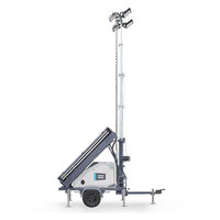 Menara Lampu LED Tenaga Surya Atlas Copco HiLight MS4 MS5 Mobile 3846-5278 M2 4x150W SMD Tiang 7m Off Grid Konstruksi