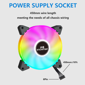 Snowman gf120 bảy màu làm mát 120mm PC trường hợp 12V 6pin 25mm RGB mát điều khiển quạt máy tính cho PC chơi Game trường hợp <span class=keywords><strong>CPU</strong></span> tản nhiệt - Product Image 6