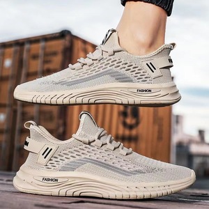 Chaussures de course confortables pour hommes à semelle extérieure en caoutchouc souple, légères, respirantes, en maille, à enfiler, à bout rond, tendance - Product Image 2