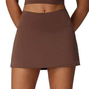 Falda Deportiva Lulu Sólida y Transpirable con Bolsillos para Mujer, Forrada, Antiexposición, Pantalones Cortos Deportivos Casuales de Dos Piezas, Culottes de Yoga - Product Image 3