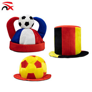 Hn Factory Custom Logo Plush Hat Wide Brim Football Bucket Hats with Ox Horn for Football Party Decoration.