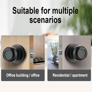 नई स्मार्ट नॉब बॉल ट्या वाईफाई फिंगरप्रिंट एल्यूमिनियम लकड़ी का दरवाजा इनडोर स्मार्ट कुंजी डेडबॉल्ट फिंगरप्रिंट डोर बॉल लॉक स्मार्ट - Product Image 2