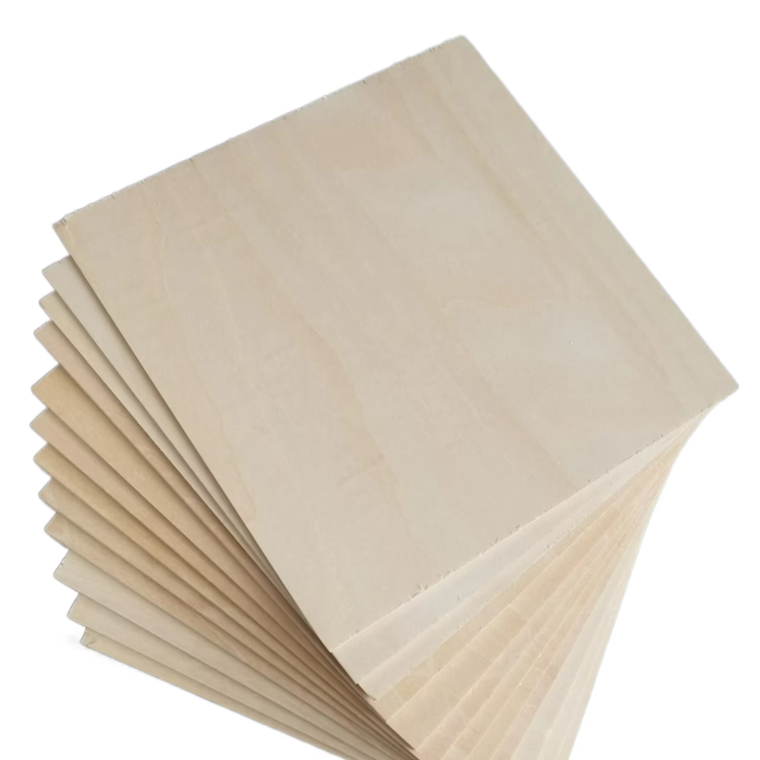 CNC Laser Cut Veneered Basswood Plywood 1.5mm 2mm 3mm 4mm Environmentally Friendly Basswood Timber for DIY & Crafts