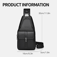 Sac de poitrine tendance en cuir PU, imperméable, léger, vintage, multi-poches, avec fermeture éclair et bandoulière réglable – Vente chaude