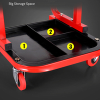 Tabouret rembourré pour atelier de réparation de voiture, siège de creeper à roulettes pour mécanicien de garage avec tiroir de rangement pour outils
