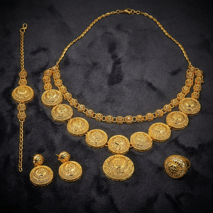 Collares chapados en oro de 14K, 18K, 24K al por mayor, Conjunto de joyería tradicional, Collares de moda, Conjunto de joyería elegante chapado en oro. - Product Image 3