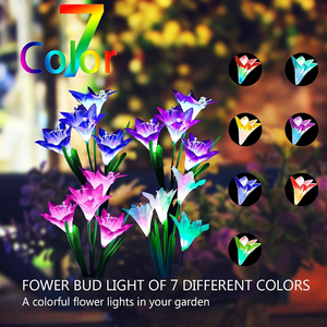 Lily hoa đèn không thấm nước LED cảnh quan trang trí đèn ngoài trời năng lượng mặt trời Vườn trang trí cổ phần cảnh quan ánh sáng muti-màu - Product Image 3
